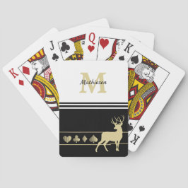 Monogram Gold Silhouette Buck Deer Pokerkaarten