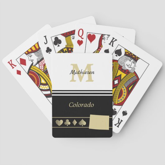 Monogram Gold Silhouette Colorado Pokerkaarten (Achterkant)
