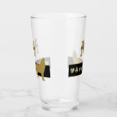 Monogram Gold Silhouette Howling Wolf Glas (Links)