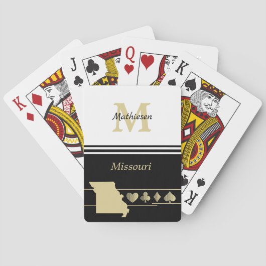 Monogram Gold Silhouette Missouri Pokerkaarten (Achterkant)