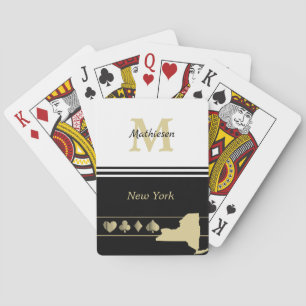 Monogram Gold Silhouette New York Pokerkaarten
