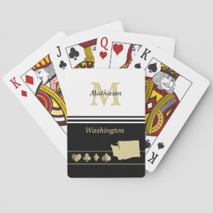 Monogram Gold Silhouette Washington Pokerkaarten