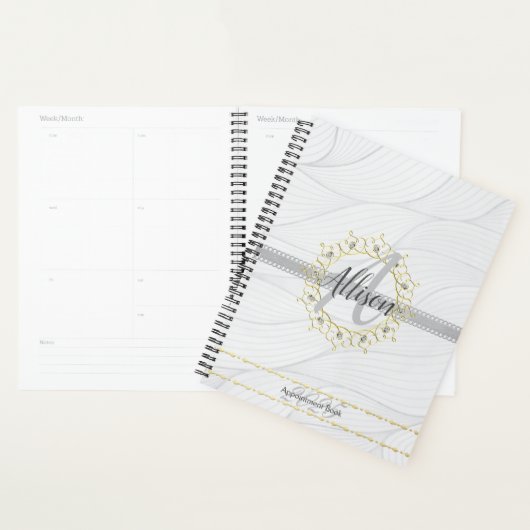 Monogram Gold Silver 2025 Appointment Book (Devant avec enveloppe)