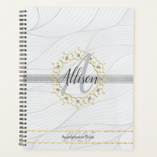 Monogram Gold Silver 2025 Appointment Book (Devant)