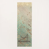 Monogram Gold Stardust op Zee Green Yoga Mat (Achterkant)