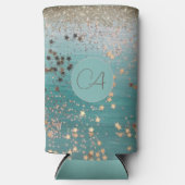 Monogram Gold Stars op Blauwgroen (Voorkant)