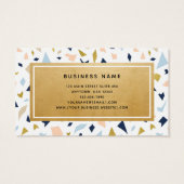Monogram Gold Terrazzo Visitekaartjes (Achterkant)