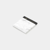 Monogram Gold Text White Marble Elegant Sjabloon Post-it® Notes (Schuin)