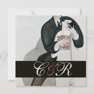 MONOGRAM GOLD VAN DE ROMANTISCHE BRIDE EN GROOM WE KAART