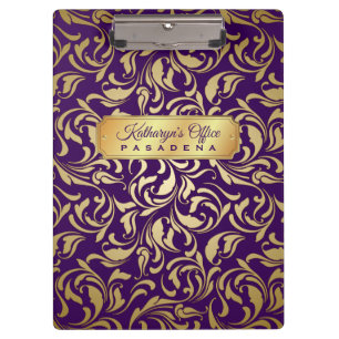 Monogram Gold Vourish Royal Paarse Luxe Klembord