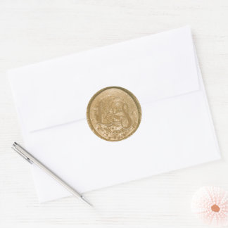 Monogram Gold Wax Envelope Seal Weddenkers Ronde Sticker