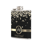 Monogram Golden Diamond - Bridesmaid Heupfles (Links)