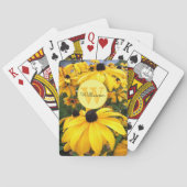 Monogram Golden Rudbeckia Black Eyed Susan Flowers Pokerkaarten (Achterkant)