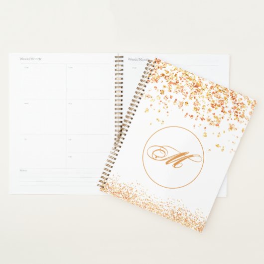 Monogram Golden Sparkles Planner (Display)