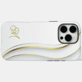 Monogram Golden Swirl  Case-Mate iPhone Case (Achterkant (horizontaal))