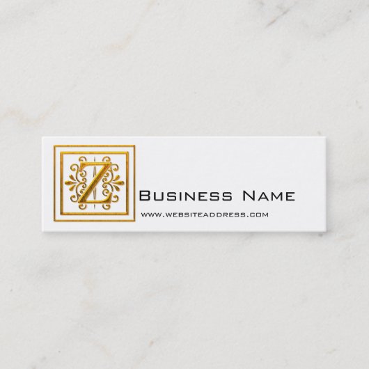 Monogram Golden Z Elegant Profile Kaarten Mini Visitekaartje (Voorkant)