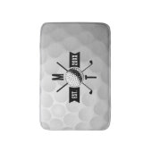 Monogram Golf Ball Texture & Club Initiaal Badmat (Voorkant Verticaal)
