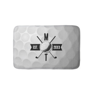 Monogram Golf Ball Texture & Club Initiaal Badmat