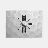 Monogram Golf Ball Texture & Club Initiaal Fleece Deken (Voorkant (Horizontaal))