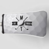 Monogram Golf Ball Texture & Club Initiaal Golfheadcover (Voorkant)