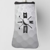 Monogram Golf Ball Texture & Club Initiaal Golfheadcover (Draai 90)