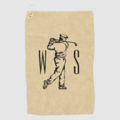 Monogram Golf Sportdesign Leather Kijk Golfhanddoek (Voorkant)