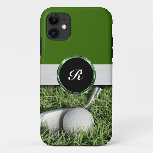 Monogram Golf Theme Mannen Case-Mate iPhone Case (Achterkant)
