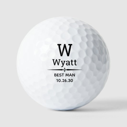 Monogram golfballen voor de getuige (Voorkant)