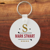 monogram golfer / golfspeler sleutelhanger (Achterkant)