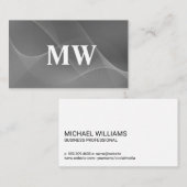 Monogram | Golflijnen Abstracte achtergrond Visitekaartje (Voorkant / Achterkant)