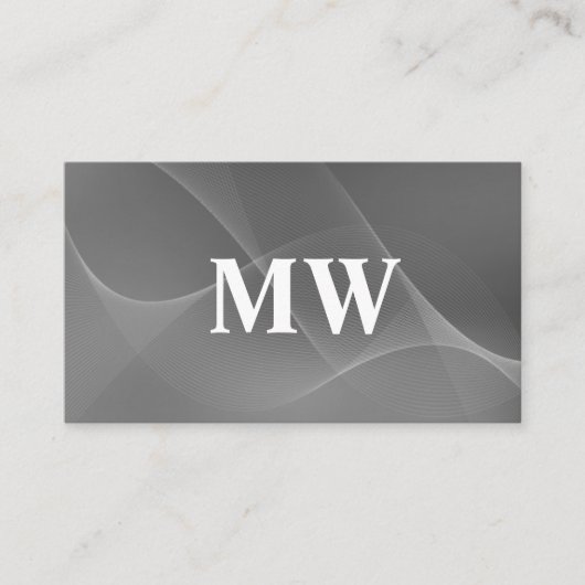 Monogram | Golflijnen Abstracte achtergrond Visitekaartje (Voorkant)