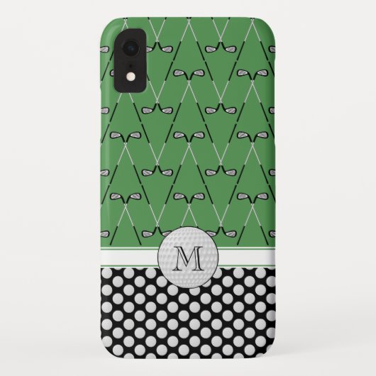 Monogram golfpatronen groen zwart Case-Mate iPhone case (Achterkant)