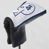 Monogram golfputter Hoesje (Navy) Golfheadcover (3/4 voorkant)