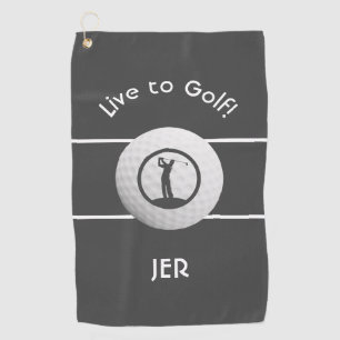Monogram Golfspeler Sportcitaten Donkergrijs Golfhanddoek