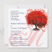 Monogram Gothic Love Tree Huwelijksuitnodiging Kaart (Voorkant)