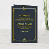 Monogram Gothic opvouwbare bruiloft programmakaart Programma (Achterkant)