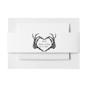 Monogram Gotische Schedel Hart Hand Huwelijk Uitnodigingen Wikkel