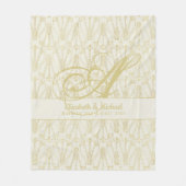 Monogram Goud ArtDeco Jonggehuwden Trouwen Elegant Fleece Deken (Voorkant)