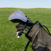 Monogram, Goud, Blauw & Paarse iriserende geometri Golfheadcover (Insitu)