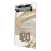 Monogram | Goud en grijs Mini Klembord (Angled2)