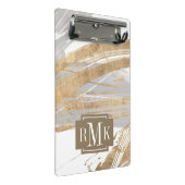 Monogram | Goud en grijs Mini Klembord (Schuin)