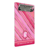 Monogram Goud en roze Snoep van katoen Mini Klembord (Schuin)