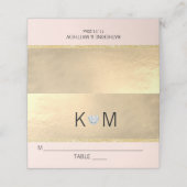 Monogram Goud Hart Diamant Roze Bruiloft (Buitenkant ongevouwen)