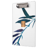 Monogram goud koper metallic oceaan blauw blad klembord (Links)