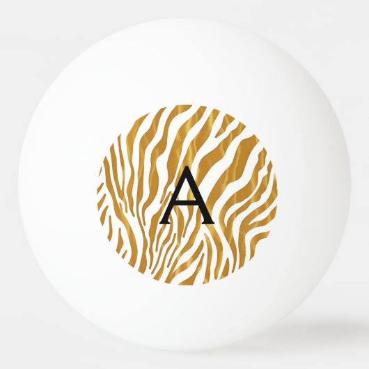 Monogram goud luipaard patroon gepersonaliseerd pingpongballen (Voorkant)