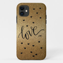 Monogram goud met liefde iPhone 11 hoesje