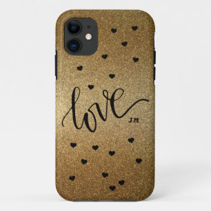 Monogram goud met liefde iPhone 11 hoesje