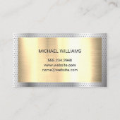 Monogram Goud Metaal | Geperforeerde Achtergrond Visitekaartje (Achterkant)