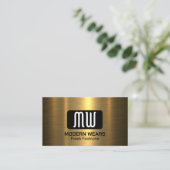 Monogram | Goud Metaal Visitekaartje (Staand voorkant)