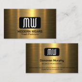 Monogram | Goud Metaal Visitekaartje (Voorkant / Achterkant)